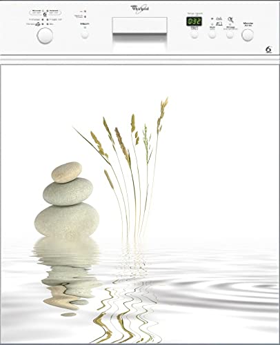 Jm-Déco Sticker Lave Vaisselle Galet Herbe Folle Dimensions 60x60cm