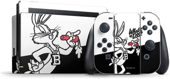 Skinit Decal Gaming Skin Compatible with Nintendo Switch Bundle - Officially Licensed Looney Tunes Bugs Bunny Zoomed in Design