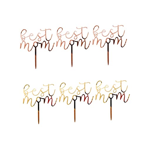 ABOOFAN 6 Unidades Acrílico Melhor Mãe Escolhas De Cupcake Palitos De Bolo Escolhas De Bolo De Anive
