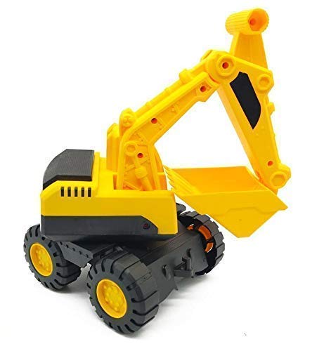 Fun Flow Unbreakable Pull Along Back Excavator Construction Engineering Friction Power,Dumper Trucks Vehicle Baby for Kids,Boys Baby Toys for Kids 3 Years Excavator.