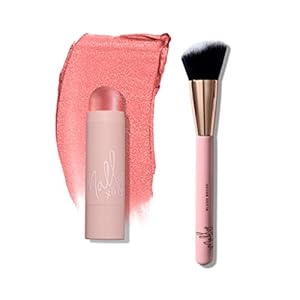 Mally Beauty – Shimmer, Shape & Glow Plus Face Defining Blush Stick – Just-Pinched Pink + Angled Blush Brush (2 PC)