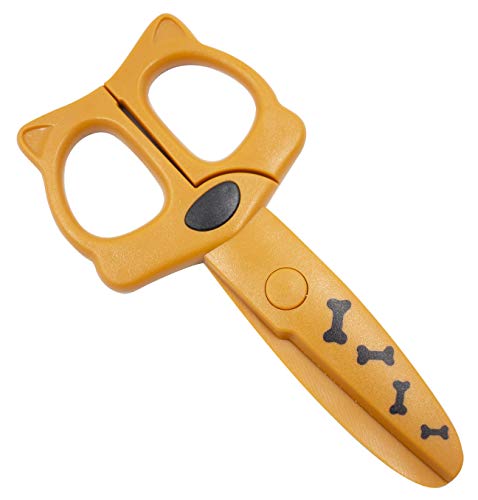 Tesoura Escolar Segura - Formato Cão (Sem Lâmina) 12 cm, Bee Unique, DS-SO0026