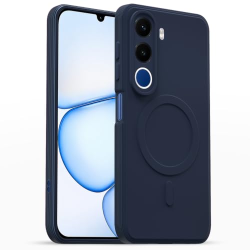 Image of Outlouders Back Cover for Realme C100x | Soft Matte Silicone | Slim Fit | Magnetic-Safe Logo Design (Magnetic-Safe Not Compatible) | Shockproof | Camera Protection Bumper Case (Blue)