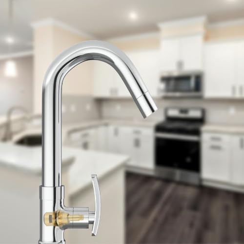 Image of GLOXY Premium Swan Neck Kitchen Sink Tap with 360 Degree Swivel Spout Riva Lever with Chrome Finish - Deck Mounted Wash Basin Tap for Kitchen Sink & Bathroom