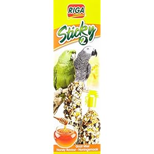 Sticky mit Honig für Papageien – Gebackene Sticks – Mischung aus Körnern, Getreide und Honig – Schachtel mit 2 Sticky Sticks, 140 g (1er Pack)