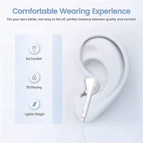 2 Pack With Apple Earbuds 3.5Mm Wired Earbuds/Headphones/Earphones Built-In Microphone & Volume Control【With Apple Mfi Certified】 Compatible With Iphone,Ipad,Ipod,Computer,Mp3/4,Android #TOP5