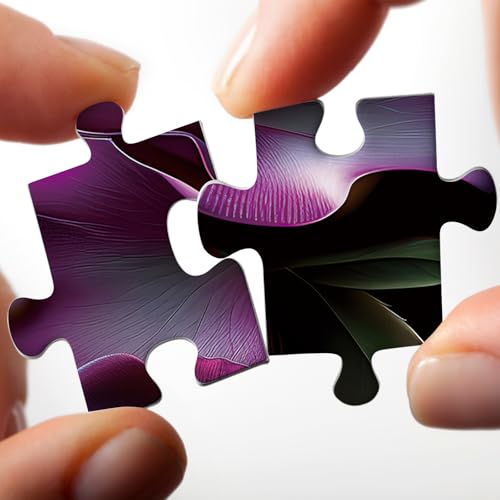 Rompecabezas Art Rose Flower para Adultos 1000 Piezas, Puzzle Floral Imposible Misterioso con Páginas de Flores Silvestres Moradas miniatura 4