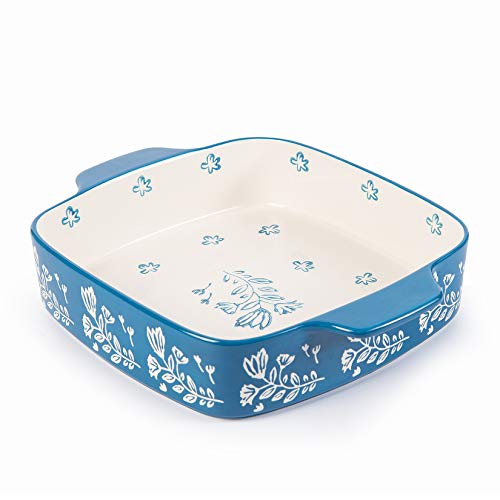 Wisenvoy Baking Dish Ceramic Brownie Pan 9x9 Baking Pan Casserole Dish Lasagna Pan Square Rose Dish Pan Bakeware Sets by Wisenvoy - Used condition - CA$25.49