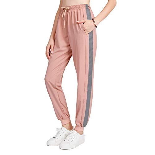 newlashua Women's High Waisted Joggers Pants Sweatpants Running Gym Workout Pants XL Pink 102
