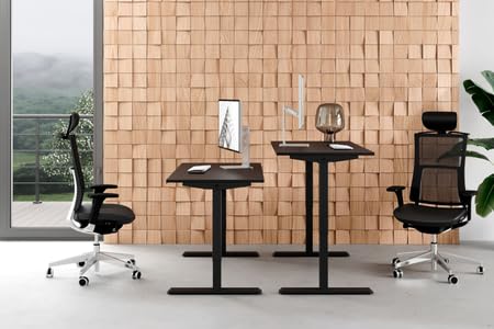 KOBI Flexi Scrivania Elettrica Regolabile 138 x 58 cm Nero - Altezza Regolabile 70-115 cm, Pannello LED a Memoria, Sistema Anticollisione