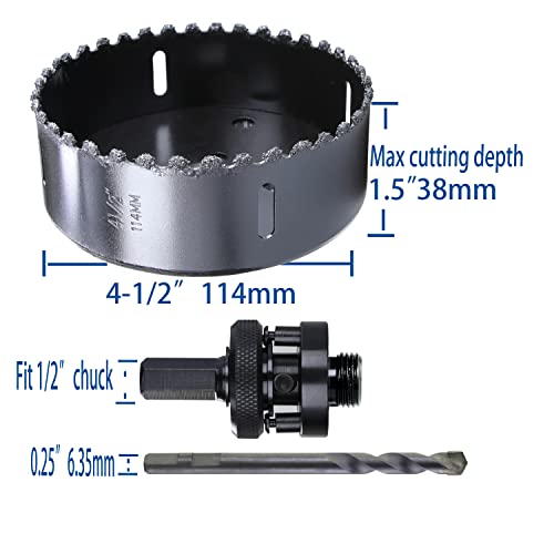 4-1/2 Inch Carbide Grit Hole Saw Cutter For Brick, Stucco #TOP5