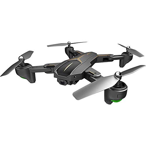 Lazzboy RC Drone, 5G WiFi FPV Control Remoto Plegable GPS Punto Fijo Quadcopter Lb245D con Cámara HD de 5Mp (1080P) / 2Mp (720P) (Negro con Cámara HD de 720P (2Mp) Y 2 Baterías),Negro,Un tamaño