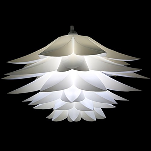 Lightingsky 20" (50Cm) Ceiling Pendant Diy Iq Jigsaw Puzzle Lotus Flower Lamp Shade Kit With 15 Feet Hanging Cord (White) #TOP1