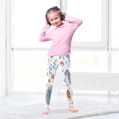 Bolaz Toddler Girls Leggings Printed Yoga Pants Leggings Hedgehog Mushrooms Forest for Kids4