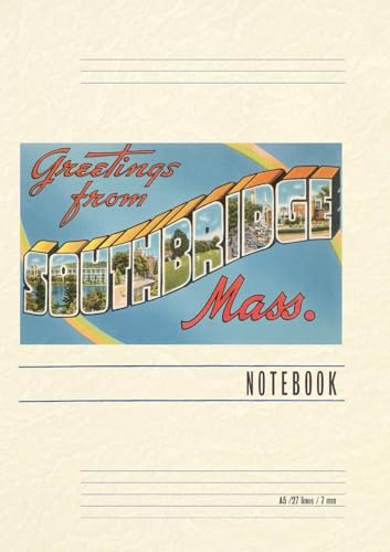 Vintage Lined Notebook Greetings from Southbridge, Massachusetts