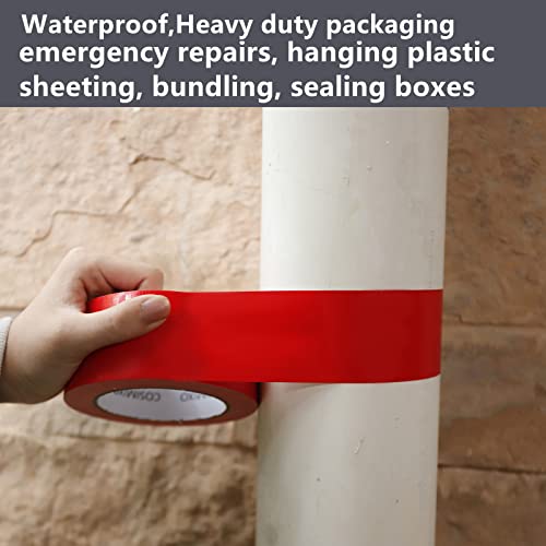 Image of COSIMIXO 1-Pack Red Heavy Duty Duct Tape, 2 inches x 55 Yards, Strong, Flexible, No Residue, All-Weather and Tear by Hand - Bulk Value for Repairs, Industrial, Professional Use