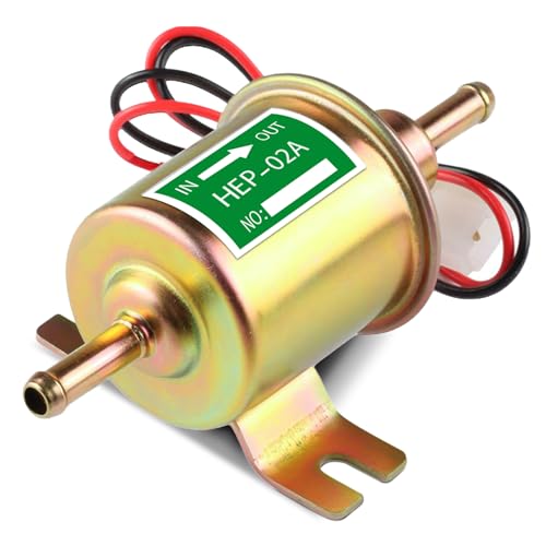 Universal Kraftstoffpumpe Elektrisch: WEGREAT 12V HEP-02 Hochleistungs Druck Benzinpumpe, Übernahme der Kolbentyp Ölversorgungsmethode, Niederdruck-Auto Kraftstoffpumpe für Benzin und Diesel, Gold
