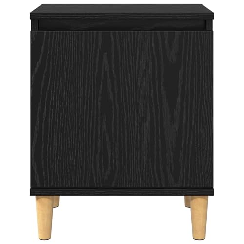 Table de chevet compacte et fonctionnelle chêne noir avec rangement ouvert - 7