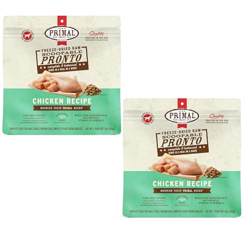 Primal Freeze Dried Dog Food, Pronto Mini Nuggets, Chicken;Scoop & Serve,Complete & Balanced Meal...