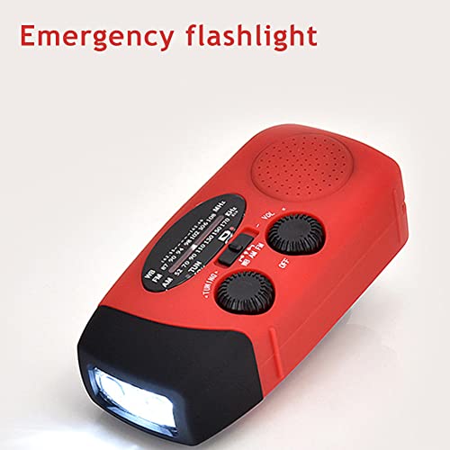 RGW Zonne-radio,Hand Crank Radio,Multifunctionele Hand Crank Solar Dynamo Aangedreven Am/Fm/Noaa Weer Radio Emergency Led Zaklamp Lamp Power Bank Voor Mobiele Telefoon Rood - Image 7
