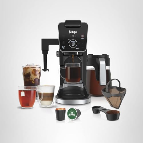 Ninja Hot and Iced Coffee Maker, Single Serve Coffee Maker and Drip Coffee Machine, DualBrew Pro Specialty 12-Cup with K-Cup Combo, Includes Permanent Filter, CFP307