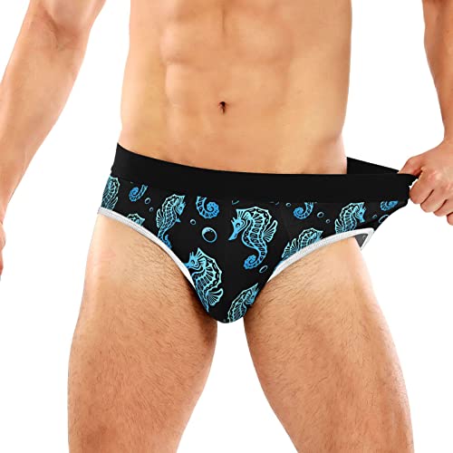 Men's Underwear Briefs Comfort Soft Stretch Classic Fit Seahorse Briefs with Contour Pouch3