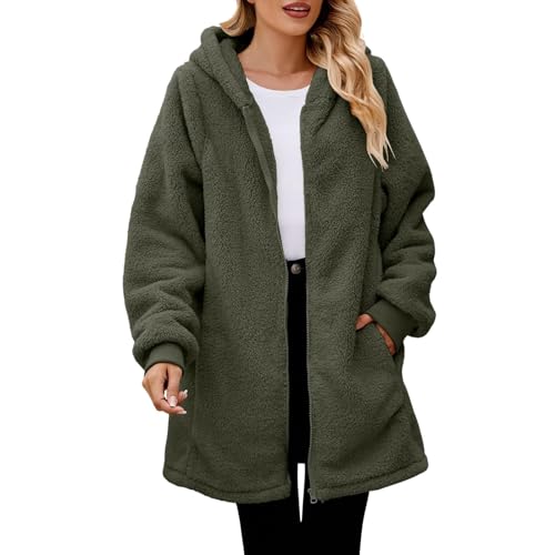 Couawaticy Womens Fleece Jackets Ladies Lightweight Warm Full Zip AG Coat Breathable Microfleece Ladies Sweater Casual Long Sleeve, Ideal for Travelling Outdoor Sport