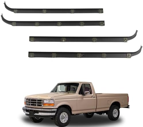 Front Window Weatherstrip Seal Kit For 1987-1997 Ford F150, F250, F350 & Bronco - Black Rubber Trim