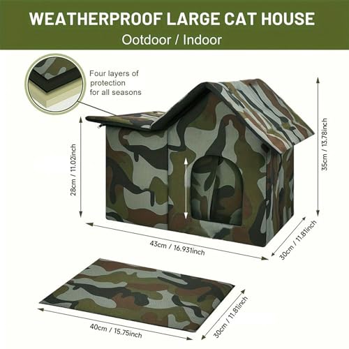 Abri chaud pliable pour chaton avec coussin isolant et imperméable de camping - 7