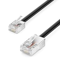deleyCON 0,5m Telefonkabel RJ11 auf RJ45 Modularkabel Flachkabel RJ11 Stecker zu RJ45 Netzwerk Stecker Telefondose Modem Router Fax ISDN DSL VDSL Internet Schwarz