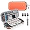 NEWDERY Large Capacity Carrying Case for Nintendo Switch 2 with 6 Thumb Grip Caps, 12 Game Cartridges, Hard Shell Portable Travel Pouch - Orange