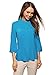 Produktbild oodji Ultra Damen Viskose-Bluse mit Verstellbaren Ärmeln, Türkis, DE 32 / EU 34 / XXS