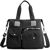 [ZEIYNTA] ショルダーバッグ レディース 撥水 斜めがけ 肩掛けバッグ ナイロン コンパクト ポケット多い マザーズバッグ 多機能 軽量 女性用カバン カジュアル 通学 通勤 旅行 人気 男女兼用 プレゼント (ブラック)