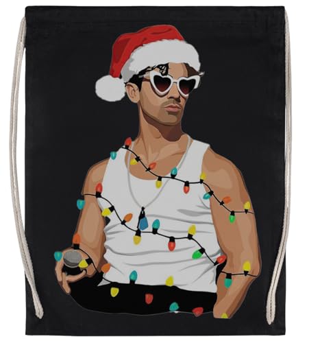 MAGITONE Luces Navideñas De Joe Jonas Bolsa De Deporte Unisex Bolsa De Gimnasio Negra Unisex Sport Bag Black Gym Sack