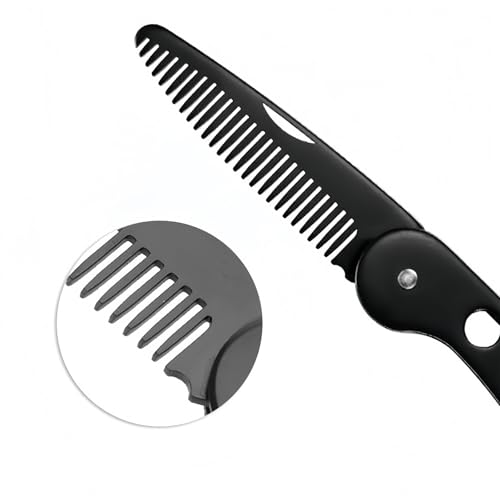 Image of Xfopz Stainless Steel Folding Beard Comb, Portable Multifunction Anti Static Comb for Men Mustache Styling, Anti-Static Beard Styling Pocket Beard Comb