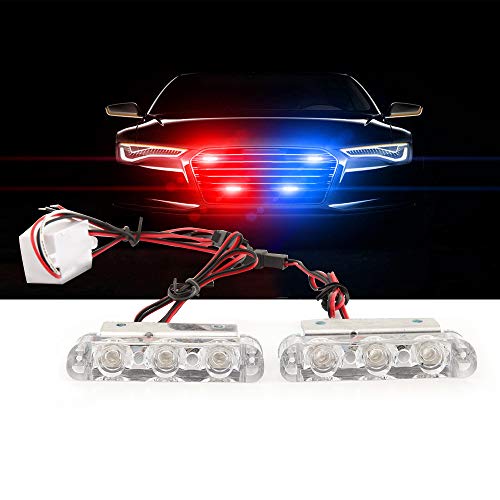 3 LED 12V Police blinkande varnings Led bakbroms Stop LED-lampor Strobe ljus lampa polis ljus FSO auto blixtljus Ambulans,Blue