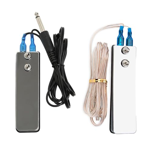 2PCS Tattoo Foot Pedal Switch, Stainless Steel Flat Foot Control with 1/4