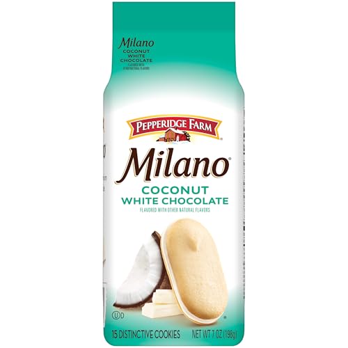 Pepperidge Farm Milano White Chocolate Coconut Flavored Cookies, 7 Oz Bag