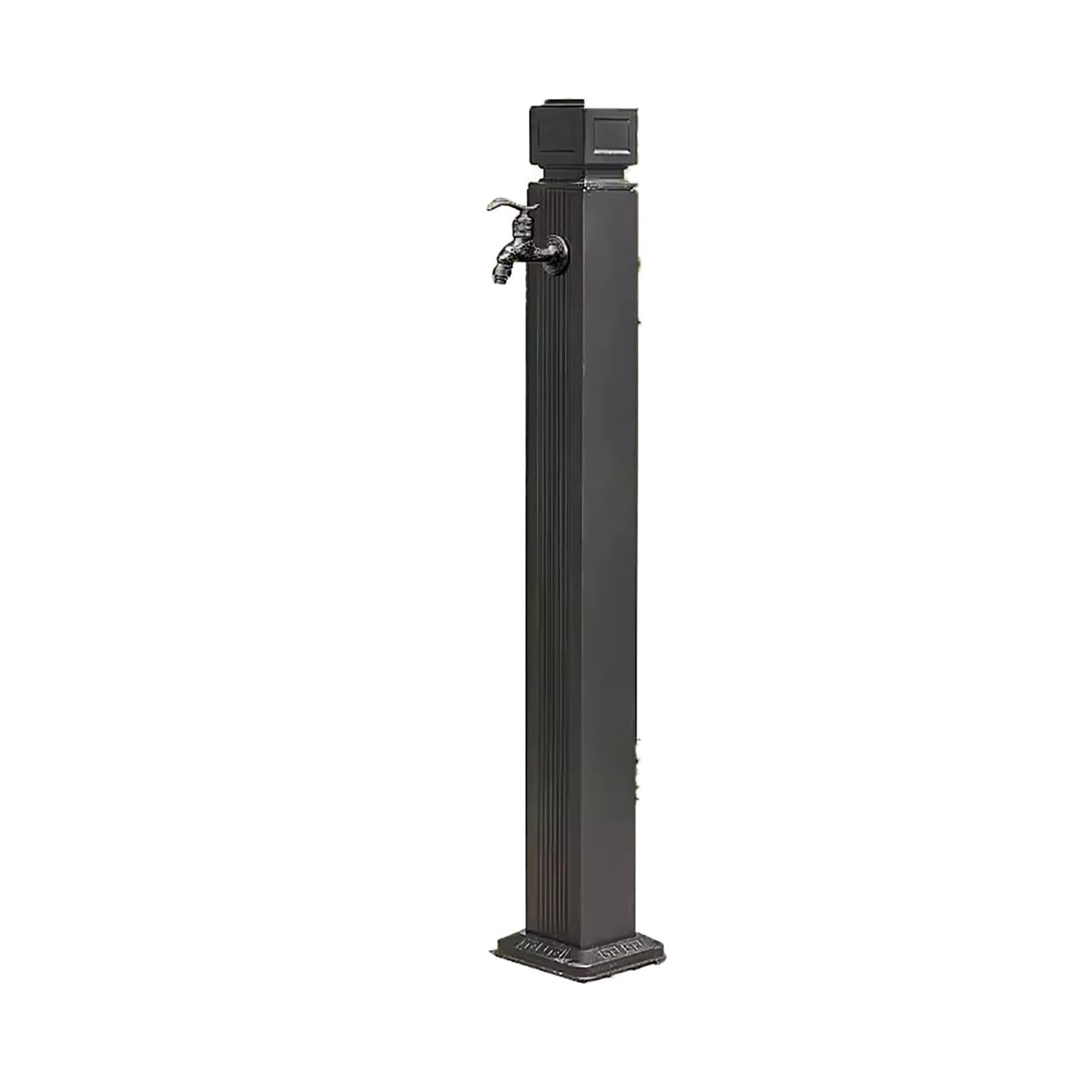 BHGFYXBS Freestanding Garden Water Column With Faucet, Winter Freeze Crack Garden Water Column,Floor Mount Water Tap,Yard Hydrant Frost Proof Water Feature Fountain,Black3-114cm