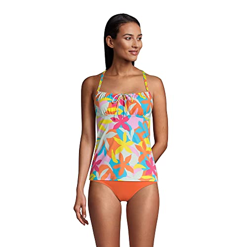 Lands' End womens Tie Front Underwire Tankini Top