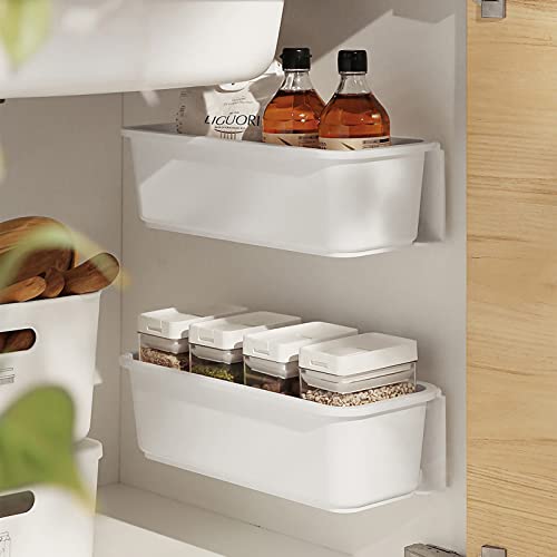 YHANEC 2 Pcs Under Sink Storage, Pull Out Kitchen Organiser, Slide Out Cabinet Storage Baskets