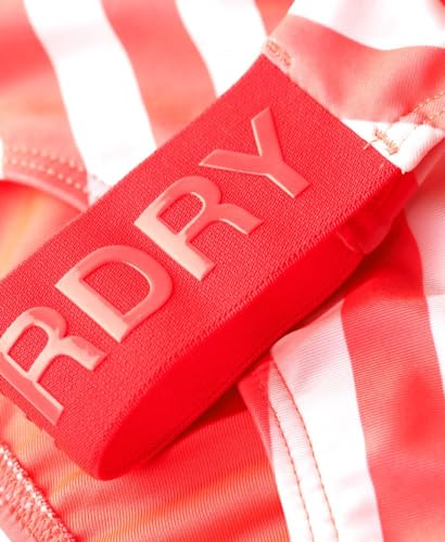 Superdry Bas de bikini rayé raffiné pour femme, Rayé rose., L