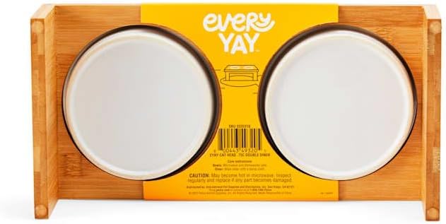 EveryYay by Petco Better Together Elevated Bamboo Diner for Cats 0.75 Cups