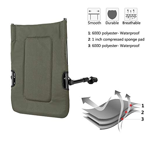 Silla de Pesca VINGLI Heavy Duty con Reposapiés, Silla de Camping Sobredimensionada con Respaldo Ajustable de 160° para Exterior/Jardín/Bosque miniatura 7