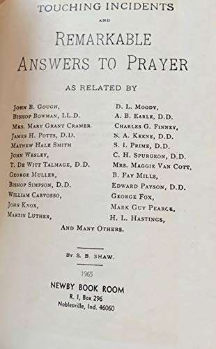 Touching Incidents and Remarkable Answers to Pr... B000O2NP2Y Book Cover