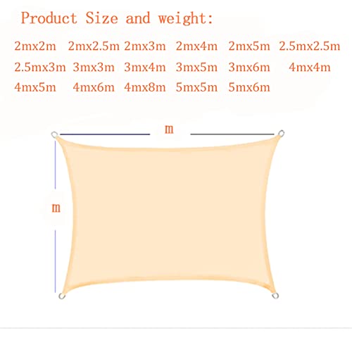 Voile d'ombrage rectangulaire beige 4x4m imperméable pour terrasse