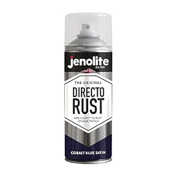 JENOLITE Directorust Spray Paint Satin Finish | COBALT BLUE | 400ml | Direct To Rust Spray Paint For Metal | All-In-One Multi Surface Paint for Metal, Wood, Plastic, Ceramic | RAL 5013