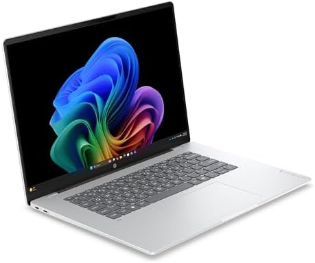 HP Laptop OmniBook 5 16 inch Next Gen AI PC, 2K OLED Display, Snapdragon X Plus, 32 GB RAM, 1 TB SSD, Adreno GPU, Wi-Fi 6E, Windows 11 Home, Glacier Silver, 16-fb0016ca - 1