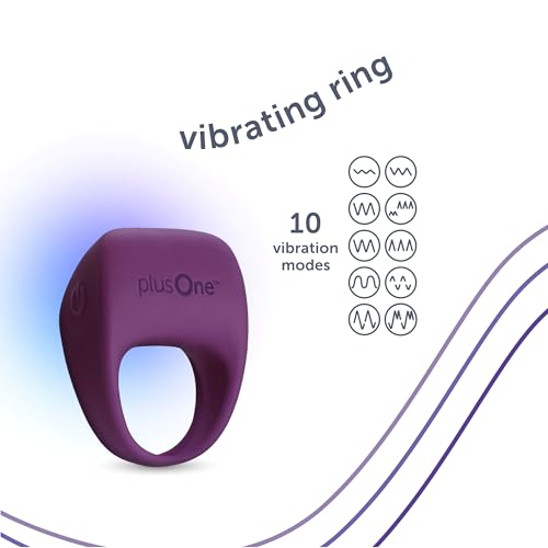 plusOne-Vibrating-Ring-for-Couples-or-Individuals-Body-Safe-Silicone-Waterproof-USB-Rechargeable-Massager-with-10-Vibration-Settings-Purple