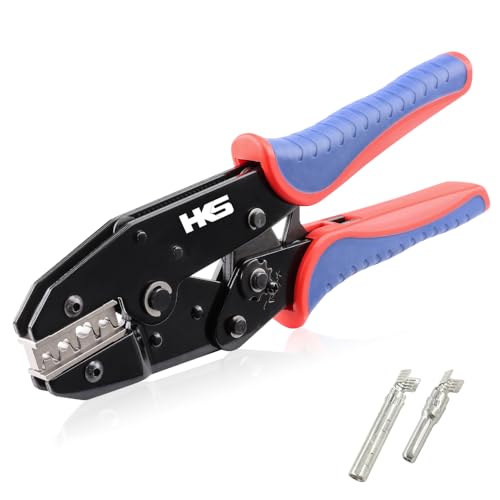 HKS Crimping Tool for Solar PV Cable Connectors - Ratcheting Wire Crimpers - AWG 14-8 (2.5-10mm) - Ratchet Terminal Crimper - Electrical Crimping Tool